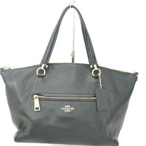 Coach Pebbled Leather Black Prairie Satchel